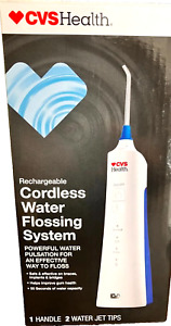 CVS Health Cordless Water Flossing System, 1 Handle, 2 Water Jet Tips - NIB NEW