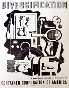 A M Cassandre Diversifikation Vintage 1937 Zeitschrift Druck Kunst Container Corporation - Bild 1 von 6