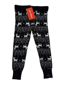 Girls Leggings Christmas Hollidays Black Reindeer Hearts ❤️ Sz 4 Toddlers Cotton - Picture 1 of 6