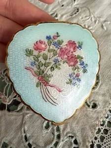 Antiguo De Colección Ripley & Gowen LA MODE Azul Guilloche Esmalte Compacto Pintado a Mano - Imagen 1 de 22