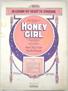 PARTITURA ANTIGUA 1920 I'm Losing My Heart to You HONEY GIRL Tilzer & Fleeson - Imagen 1 de 4