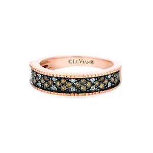 LeVian 14K Rose Gold G-H SI1 Chocolate Diamond 0.41 cts Ring Size 7 - Picture 1 of 4