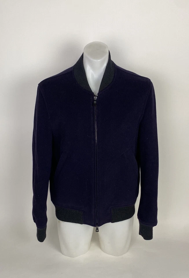 Mr P. Wool Bomber Navy Jacket Mens Size XL. - Image 1 of 4
