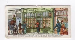 Small advertising or matchbox label. Benson and Hedges Shop Old Bond Street - Picture 1 of 2