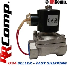 Válvula solenoide eléctrica de acero inoxidable 1" NPT 24-VDC, sello: FMK (Viton) 2 cables - Imagen 1 de 5