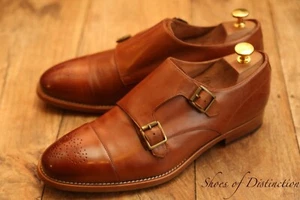 Paul Smith Tan Brown Leather Double Monk Shoes Men's UK 8 EU 42 US 7 - Picture 1 of 11