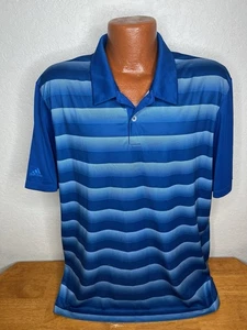 Camisa polo de golf Adidas para hombre S/S XL extra grande a rayas - poliéster - Imagen 1 de 5