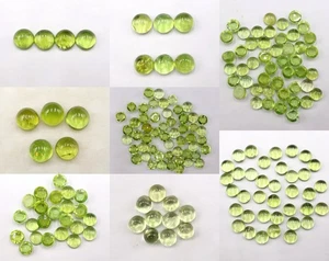 Lote de cabujón peridoto paquistaní natural forma redonda cabujón peridoto calidad AAA - Imagen 1 de 25