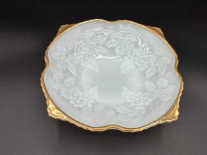 Vintage Anchor Hocking Milchglas mit Goldrand Schale - Bild 1 von 4
