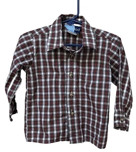 Goodlad Boutique Red Plaid Holiday Cotton Button Down Shirt Boys Size 2T - Picture 1 of 3