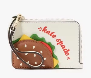 Neu mit Etikett Kate Spade New York Snackbar Hamburger Kartenetui Kalbsleder - Bild 1 von 8
