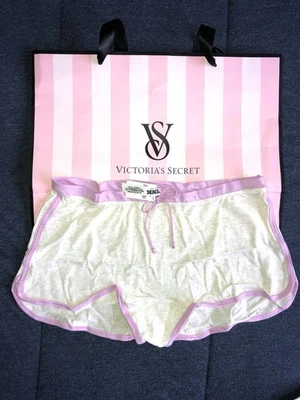 Victoria's Secret Pink Cotton Dorm Boy Short XL Extra Large Grey & Lavender NWT - Image 1 of 3