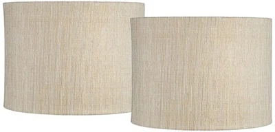 Juego de 2 cortinas de tambor de tejido dorado plateado 15x15x11 (araña) Foto 1 de 4