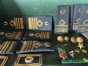 🔴 Alamari MARINA MILITARE tessuto e metallo mostrine spalline bottoni stelle - Foto 1 di 13