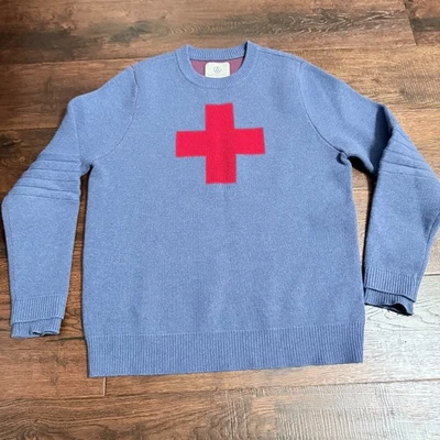 Alps & Meters Ski Race Knit Patrol Sweater Men's Large Blue - Image 1 of 4