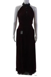 Zac Posen Womens Halter Neck Zippered Sleeveless Full-Length Gown Red Size 0 - Picture 1 of 8