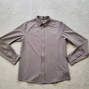 Vuori Shirt Mens Medium Gray Bridge Button Down Long Sleeve Stretch Casual - Picture 1 of 20