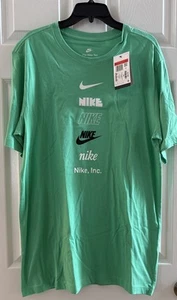 Nike Sportswear Club+ Logo Men's Green T-Shirt DZ2875-363 NWT Size L Tall - Picture 1 of 6