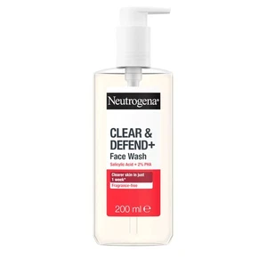 Neutrogena Clear & Defend+ Face Wash (1x 200ml), Purifying Facial Wash for - Picture 1 of 4