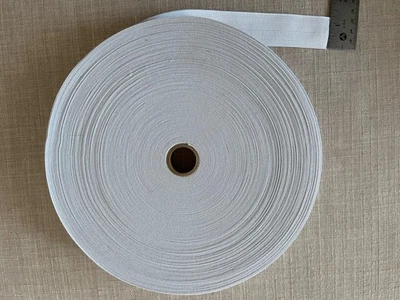 1 rollo elástico acanalado blanco 1-1/4” ~ 50 yardas Foto 1 de 2