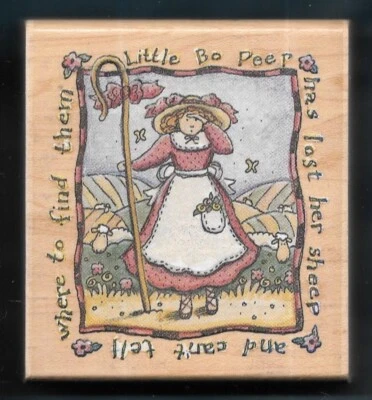 LITTLE BO PEEP SHEEP Farm NURSERY RHYME Child STAMPINGTON & CO RUBBER STAMP  - Изображение 1 из 3
