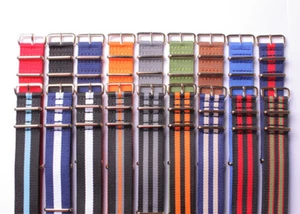 Venta al por mayor-Nylon-Informal-Lona-Reloj-Correa-Reloj de pulsera-Banda-DG-hebilla dorada-Tela - Imagen 1 de 29