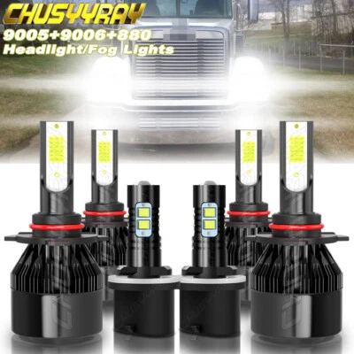 For Freightliner Coronado 2013-2018 Combo 9005+9006+881 LED Headlight Fog Lights - Image 1 of 4