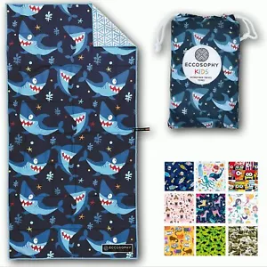 Microfiber Kids Beach Towels & Pouch 60"x30" for Girls & Boys - Quick Dry Poo... - Picture 1 of 6