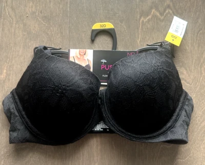 Sujetador push up sin límites encaje elevación natural flexible con aros negro 32D Foto 1 de 4