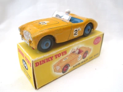 ВИНТАЖНЫЙ СПОРТИВНЫЙ АВТОМОБИЛЬ DINKY NO109 AUSTIN HEALEY. С БЕСПЛАТНОЙ ПОЗОЙ И ИЗГОТОВЛЕННОЙ КОРОБКОЙ. - Изображение 1 из 4