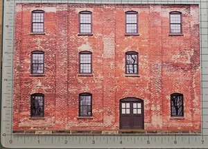 HO Scale Building Background Flat / Front 2D "Brick Warehouse 02"  Brand New!!! - Picture 1 of 1