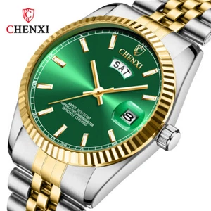 CHENXI Men Quartz Watches Top Luxury Brand Wristwatch Male Gold Calendar Watch - Picture 1 of 18