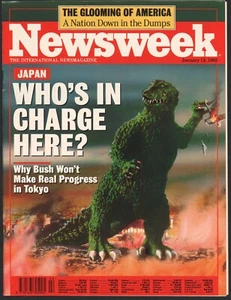 NEWSWEEK International Magazine January 13 1992 Who's in charge here GODZILLA - Picture 1 of 3