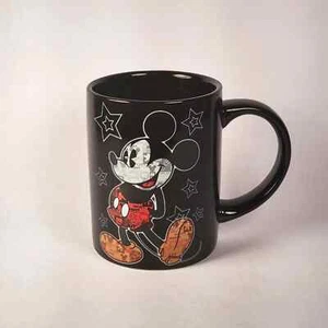 VTG Jerry Leigh Collection Mickey Mouse Newsprint Black Large Coffee Mug Disney - Picture 1 of 6