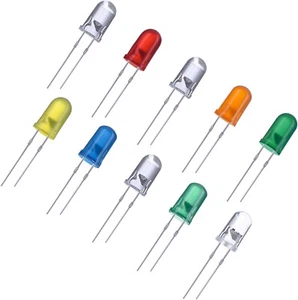 100 Pcs Clear LED Light Emitting Diodes Bulb Interior LED Lamp 5 mm Multicolor - Picture 1 of 7