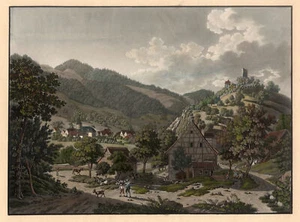 Hornberg Schwarzw. Original Aquatinta Nilson 1820 - Afbeelding 1 van 1