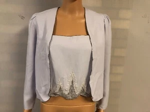 Vtg Norman Berg Embellished Cropped Tank With Jacket Size 10 NWT Lavender Party - Picture 1 of 15