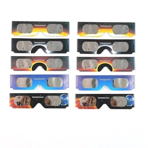 10 Packs Bookishbunny Solar Eclipse Sun Viewer Paper Glasses ISO Certified 2024 - Picture 1 of 9