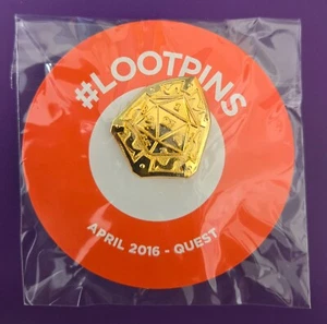 Loot Crate April 2016 Quest (Gold) Pin Badge # lootpins NEW! - Picture 1 of 2