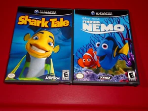 GameCube CIB Fish Cartoon Lot DreamWorks Shark Tale & Disney/Pixar Finding Nemo - Picture 1 of 13