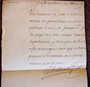 vers 1775 lettre autographe du comte de Maurepas MINISTRE D'ETAT A LA MARINE - Imagen 1 de 2