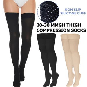 Compression Socks 20-30 mmHg Thigh High Support Stockings Medical Varicose Veins - Picture 1 of 14