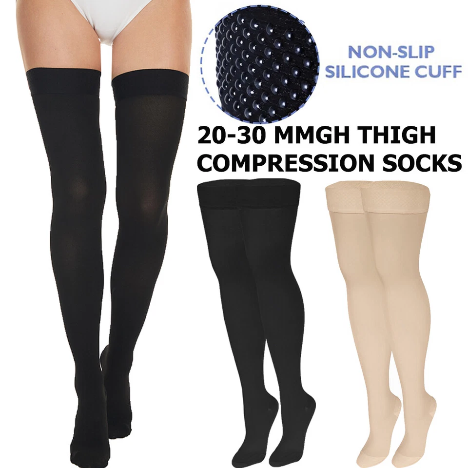 Thigh High Compression Socks 20-30 mmHg Support Stockings Surgical Varicose Pain - Image 1 of 4