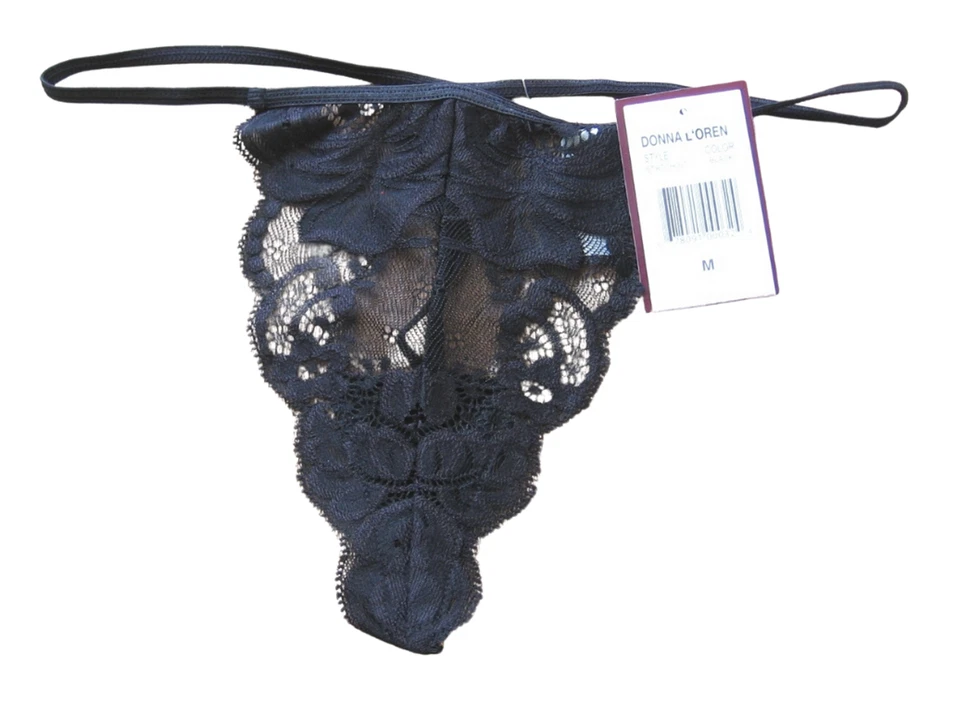 A558 Donna L'oren NUEVO Tanga Tanga Para Mujer Panel Encaje Floral Bordado Transparente Foto 1 de 4