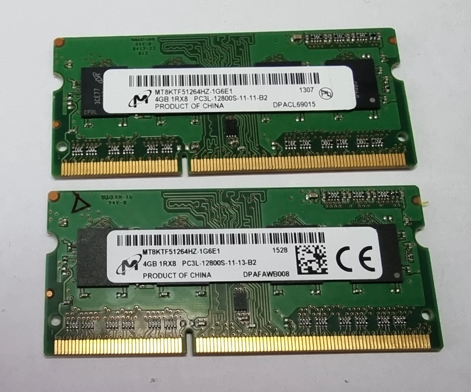 Micron 8GB (2x4GB) PC3L-12800 DDR3-1600 1.35V RAM Memory MT8KTF51264HZ-1G6E1 - Image 1 of 1