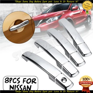 Chrome Door Handle Cover Trim Fits 2007-12 Nissan Altima Sentra Frontier 8pcs - Picture 1 of 2