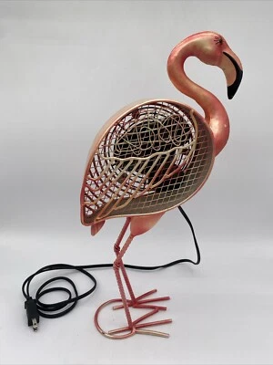 Ventilador elétrico pessoal de metal rosa Flamingo Bird Deco Breeze - COMO ESTÁ - Imagem 1 de 4