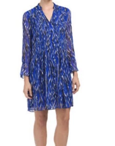 Diane Von Furstenberg Kourtni Fierce 100% Silk Chiffon Dress Women’s Size 2 - Picture 1 of 22