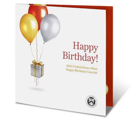2021 S US Mint Happy Birthday Proof 5 Coin Set (21RE) with Gift Card Folder Cover