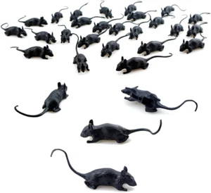 25 PCS Black Plastic Mouse Rat Halloween Mouse Realistic Mouse Simulation Small - Picture 1 of 12
